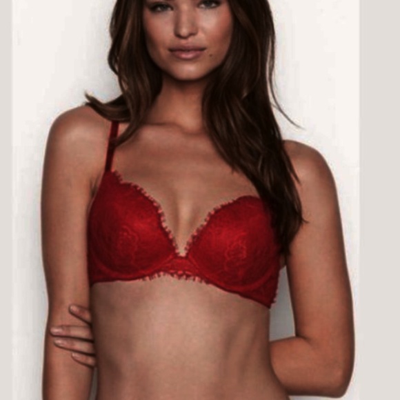 New! Victoria's Secret Dream Angels Push Up bra red nwot 16154 - Picture 1 of 13
